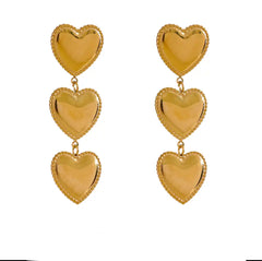 Triple Heart Earrings